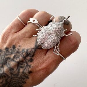 Noir NYC cubic zirconia beetle ring